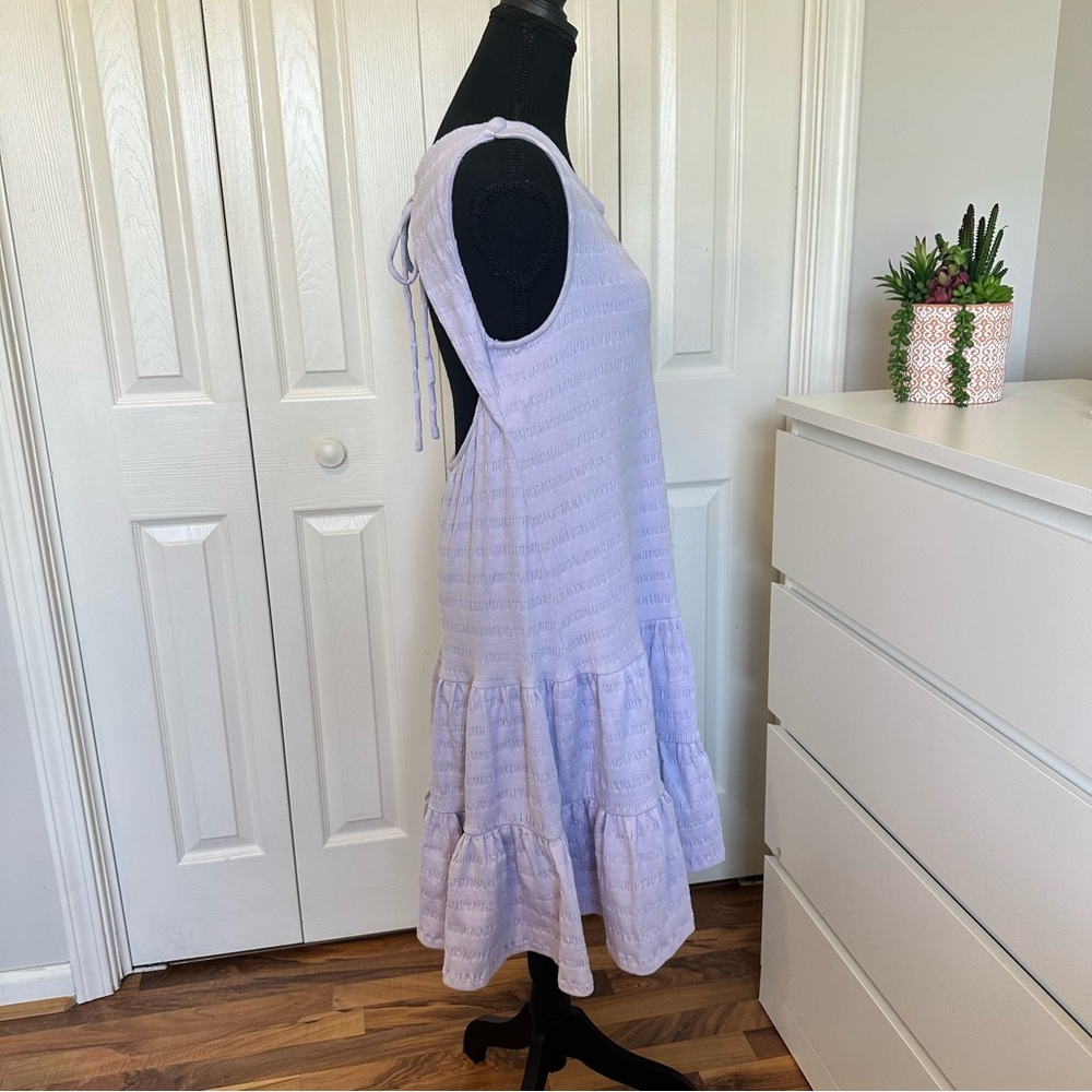 Anthropologie Lavender Open-Back Tiered Mini Dress Size M - Picture 5 of 13